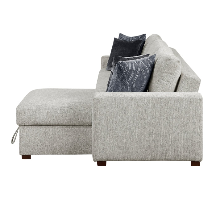 8548GY*3VC2ACLA 2-Piece Sectional with Reversible Chaise, Pull-out Bed and Hidden Storage, Click Motion Back - 8548GY*3VC2ACLA