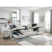 8548GY*42VC2ACLA 3-Piece Sectional with Reversible Chaises, Pull-out Bed and Hidden Storage, Click Motion Back - 8548GY*42VC2ACLA
