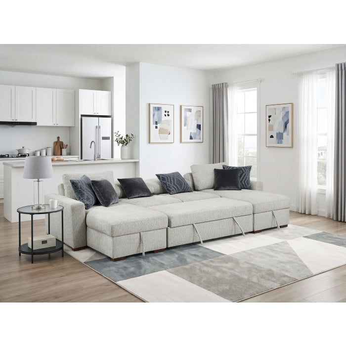 8548GY*42VC2ACLA 3-Piece Sectional with Reversible Chaises, Pull-out Bed and Hidden Storage, Click Motion Back - 8548GY*42VC2ACLA