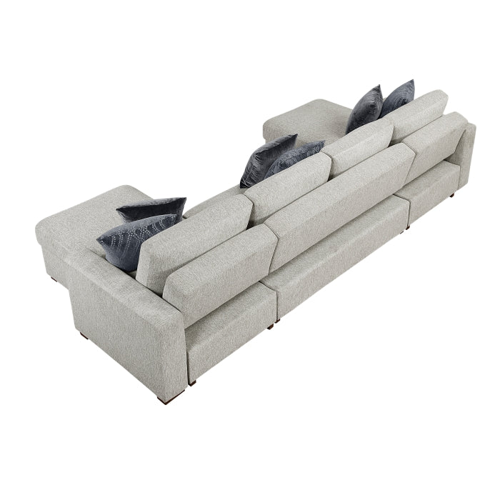 8548GY*42VC2ACLA 3-Piece Sectional with Reversible Chaises, Pull-out Bed and Hidden Storage, Click Motion Back - 8548GY*42VC2ACLA
