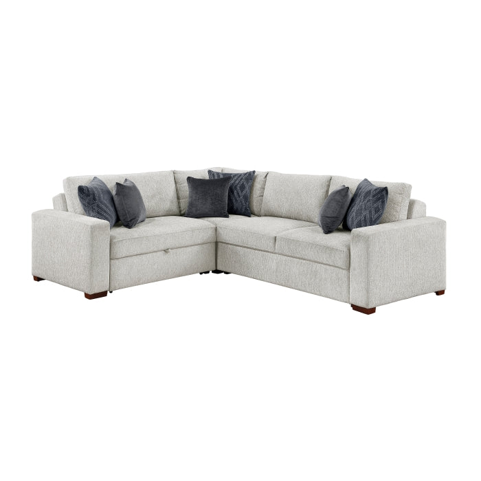 8548GY*4SC15ACLA (4)3-Piece Sectional with Pull-out Bed and Click Motion Back - 8548GY*4SC15ACLA