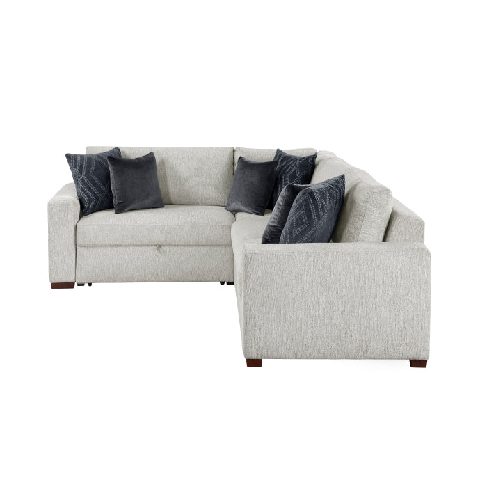 8548GY*4SC15ACLA (4)3-Piece Sectional with Pull-out Bed and Click Motion Back - 8548GY*4SC15ACLA