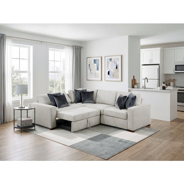 8548GY*4SC15ACLA (4)3-Piece Sectional with Pull-out Bed and Click Motion Back - 8548GY*4SC15ACLA