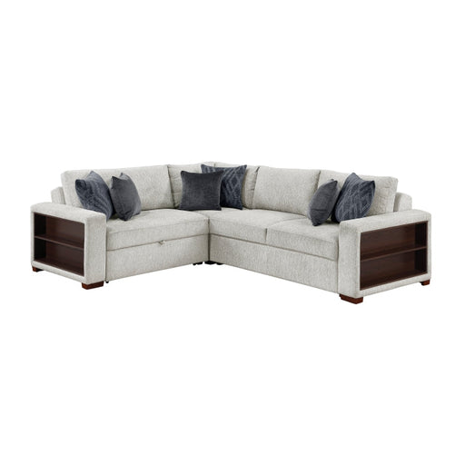8548GY*4SC15ACLA2 (4)3-Piece Sectional with Pull-out Bed and Click Motion Back - 8548GY*4SC15ACLA2
