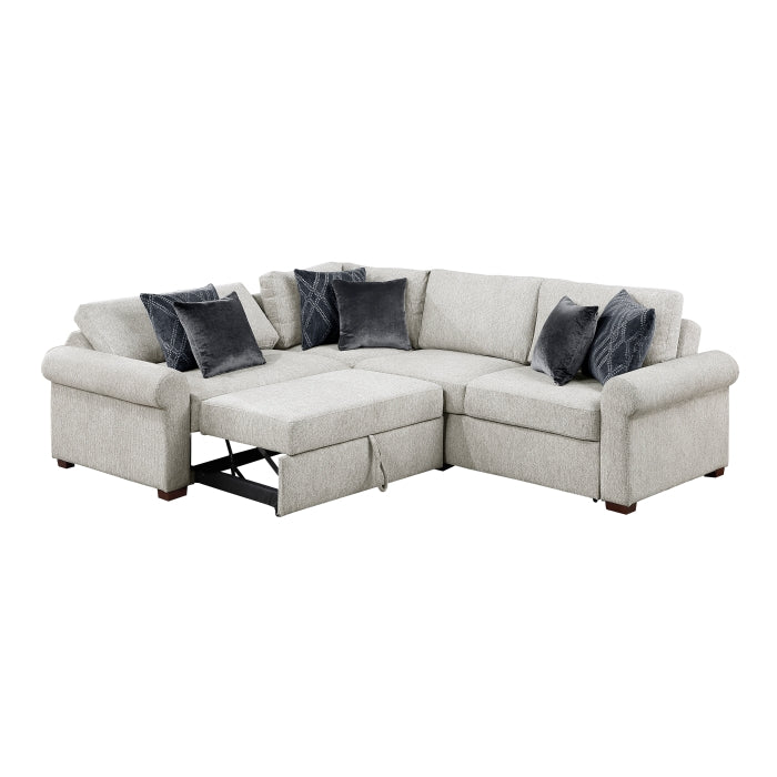 8548GY*4SC15ACLA4 (4)3-Piece Sectional with Pull-out Bed and Click Motion Back - 8548GY*4SC15ACLA4