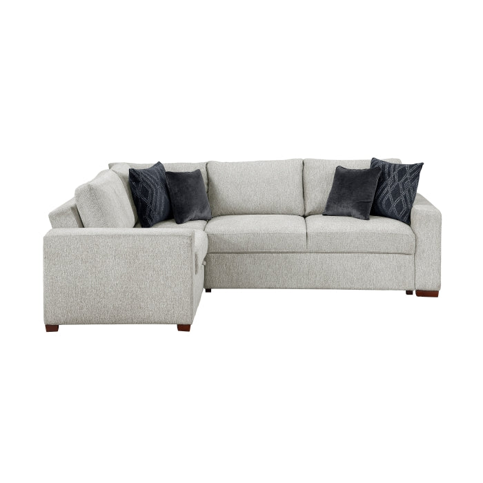 8548GY*4SCACCLA (4)3-Piece Sectional with Pull-out Bed and Click Motion Back - 8548GY*4SCACCLA