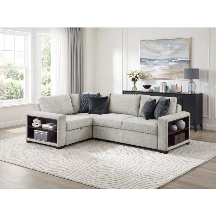 8548GY*4SCACCLA2 3-Piece Sectional with Pull-out Bed and Click Motion Back - 8548GY*4SCACCLA2