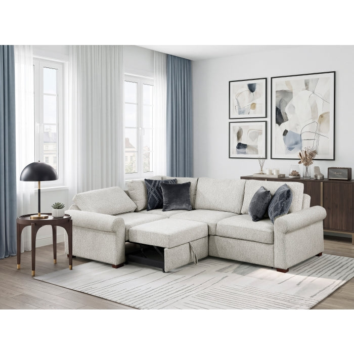 8548GY*4SCACCLA4 3-Piece Sectional with Pull-out Bed and Click Motion Back - 8548GY*4SCACCLA4