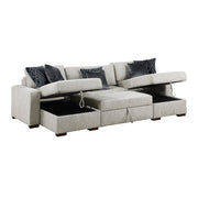 8548GY*4VC15ACLA (4)3-Piece Sectional with Two Reversible Chaises, Pull-out Bed, Hidden Storage, Click Motion Back and Two Track Arms - 8548GY*4VC15ACLA