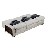 8548GY*4VC15ACLA2 (4)3-Piece Sectional with Two Reversible Chaises, Pull-out Bed, Hidden Storage, Click Motion Back and Two Arms with Shelves and Charging Ports - 8548GY*4VC15ACLA2
