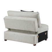 8548GY*4VC15ACLA2 (4)3-Piece Sectional with Two Reversible Chaises, Pull-out Bed, Hidden Storage, Click Motion Back and Two Arms with Shelves and Charging Ports - 8548GY*4VC15ACLA2