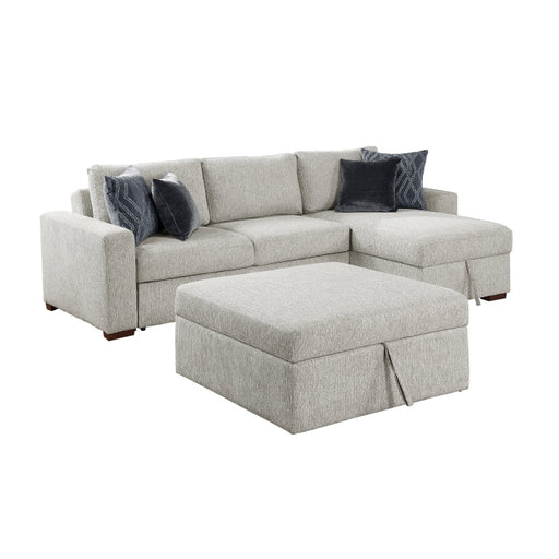 8548GY*4VC2AAOT (4)3-Piece Sectional with Convertible and Reversible Chaise,  Hidden Storage, Click Motion Back and Ottoman - 8548GY*4VC2AAOT