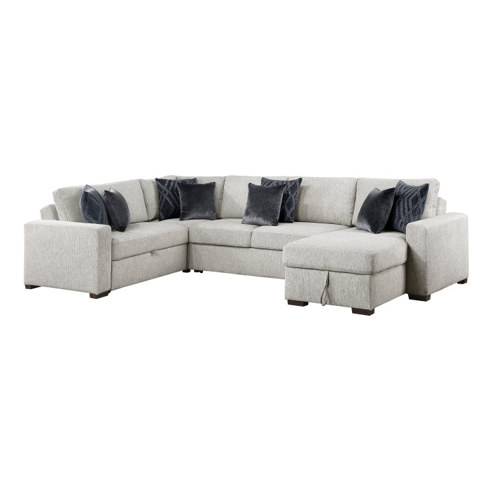 8548GY*5SC15ACLA 4-Piece Sectional with Reversible Chaise, Pull-out Bed, Hidden Storage and Click Motion Back - 8548GY*5SC15ACLA