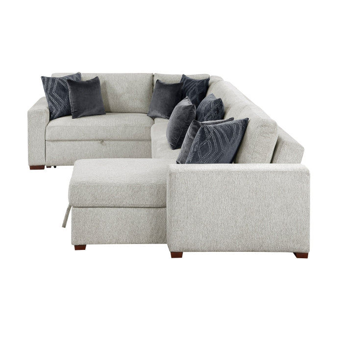 8548GY*5SC15ACLA 4-Piece Sectional with Reversible Chaise, Pull-out Bed, Hidden Storage and Click Motion Back - 8548GY*5SC15ACLA