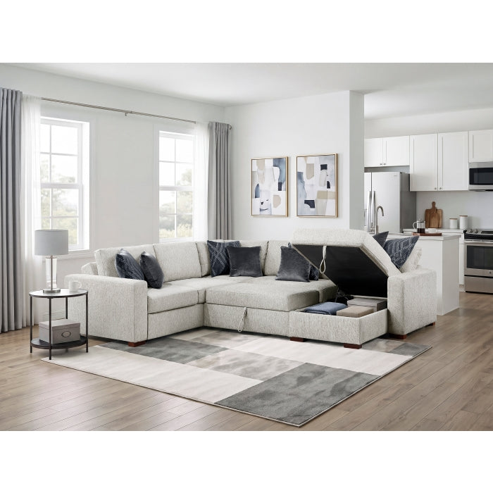 8548GY*5SC15ACLA 4-Piece Sectional with Reversible Chaise, Pull-out Bed, Hidden Storage and Click Motion Back - 8548GY*5SC15ACLA