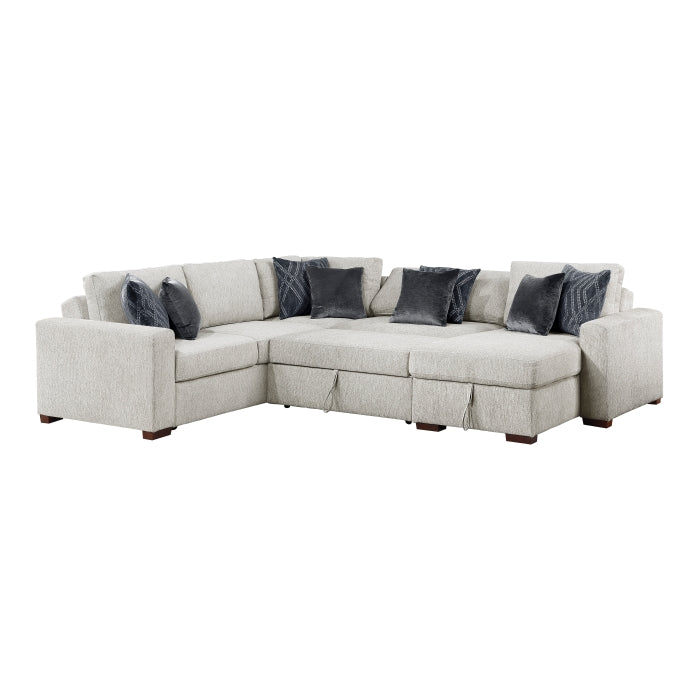 8548GY*5SC15ACLA 4-Piece Sectional with Reversible Chaise, Pull-out Bed, Hidden Storage and Click Motion Back - 8548GY*5SC15ACLA