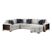 8548GY*5SC15ACLA2 4-Piece Sectional with Reversible Chaise, Pull-out Bed, Hidden Storage and Click Motion Back - 8548GY*5SC15ACLA2