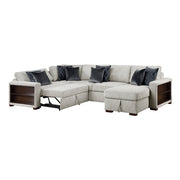 8548GY*5SC15ACLA2 4-Piece Sectional with Reversible Chaise, Pull-out Bed, Hidden Storage and Click Motion Back - 8548GY*5SC15ACLA2