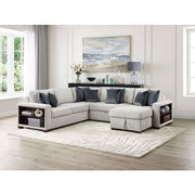 8548GY*5SC15ACLA2 4-Piece Sectional with Reversible Chaise, Pull-out Bed, Hidden Storage and Click Motion Back - 8548GY*5SC15ACLA2