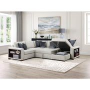 8548GY*5SC15ACLA2 4-Piece Sectional with Reversible Chaise, Pull-out Bed, Hidden Storage and Click Motion Back - 8548GY*5SC15ACLA2