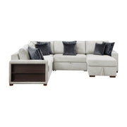 8548GY*5SC15ACLA2 4-Piece Sectional with Reversible Chaise, Pull-out Bed, Hidden Storage and Click Motion Back - 8548GY*5SC15ACLA2