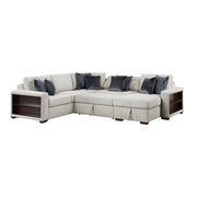 8548GY*5SC15ACLA2 4-Piece Sectional with Reversible Chaise, Pull-out Bed, Hidden Storage and Click Motion Back - 8548GY*5SC15ACLA2