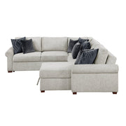 8548GY*5SC15ACLA4 4-Piece Sectional with Reversible Chaise, Pull-out Bed, Hidden Storage and Click Motion Back - 8548GY*5SC15ACLA4