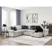 8548GY*5SC15ACLA4 4-Piece Sectional with Reversible Chaise, Pull-out Bed, Hidden Storage and Click Motion Back - 8548GY*5SC15ACLA4