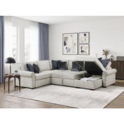 8548GY*5SC15ACLA4 4-Piece Sectional with Reversible Chaise, Pull-out Bed, Hidden Storage and Click Motion Back - 8548GY*5SC15ACLA4