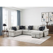 8548GY*5SC15ACLA4 4-Piece Sectional with Reversible Chaise, Pull-out Bed, Hidden Storage and Click Motion Back - 8548GY*5SC15ACLA4