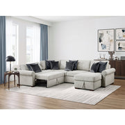 8548GY*5SC15ACLA4 4-Piece Sectional with Reversible Chaise, Pull-out Bed, Hidden Storage and Click Motion Back - 8548GY*5SC15ACLA4
