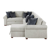 8548GY*5SC15ACLA4 4-Piece Sectional with Reversible Chaise, Pull-out Bed, Hidden Storage and Click Motion Back - 8548GY*5SC15ACLA4