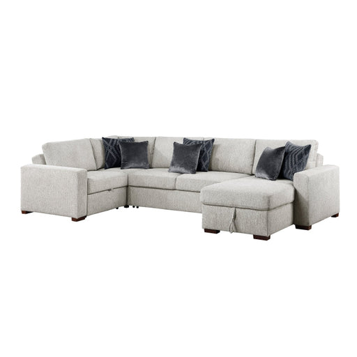 8548GY*5SCACCLA (5)4-Piece Sectional with Reversible Chaise, Pull-out Bed, Hidden Storage and Click Motion Back - 8548GY*5SCACCLA