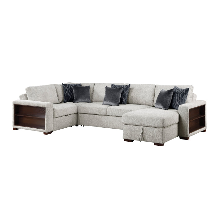 8548GY*5SCACCLA2 (5)4-Piece Sectional with Reversible Chaise, Pull-out Bed, Hidden Storage and Click Motion Back - 8548GY*5SCACCLA2