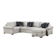 8548GY*5SCACCLA4 (5)4-Piece Sectional with Reversible Chaise, Pull-out Bed, Hidden Storage and Click Motion Back - 8548GY*5SCACCLA4