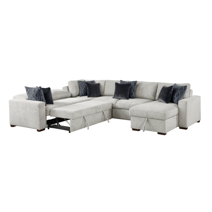 8548GY*5VC2ACR2ACLA 4-Piece Sectional with Reversible Chaise, Pull-out Bed and Hidden Storage - 8548GY*5VC2ACR2ACLA