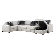8548GY*6SC15ACLA 5-Piece Sectional with Reversible Chaise, Pull-out Bed, Hidden Storage and Click Motion Back - 8548GY*6SC15ACLA