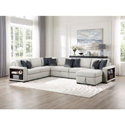 8548GY*6SC15ACLA2 5-Piece Sectional with Reversible Chaise, Pull-out Bed, Hidden Storage and Click Motion Back - 8548GY*6SC15ACLA2