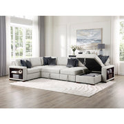 8548GY*6SC15ACLA2 5-Piece Sectional with Reversible Chaise, Pull-out Bed, Hidden Storage and Click Motion Back - 8548GY*6SC15ACLA2