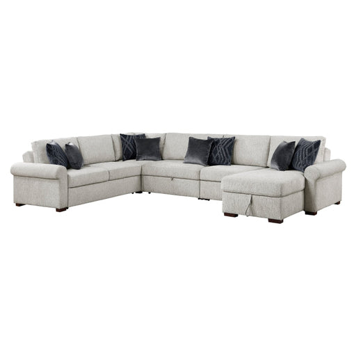 8548GY*6SC15ACLA4 5-Piece Sectional with Reversible Chaise, Pull-out Bed, Hidden Storage and Click Motion Back - 8548GY*6SC15ACLA4