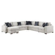 8548GY*6SCACCLA 5-Piece Sectional with Reversible Chaise, Pull-out Bed, Hidden Storage and Click Motion Back - 8548GY*6SCACCLA