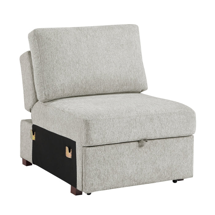 8548GY*6SCACCLA 5-Piece Sectional with Reversible Chaise, Pull-out Bed, Hidden Storage and Click Motion Back - 8548GY*6SCACCLA