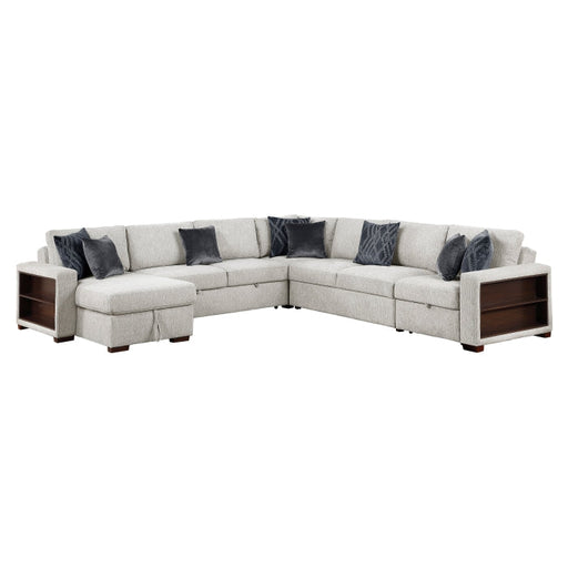 8548GY*6SCACCLA2 5-Piece Sectional with Reversible Chaise, Pull-out Bed, Hidden Storage and Click Motion Back - 8548GY*6SCACCLA2