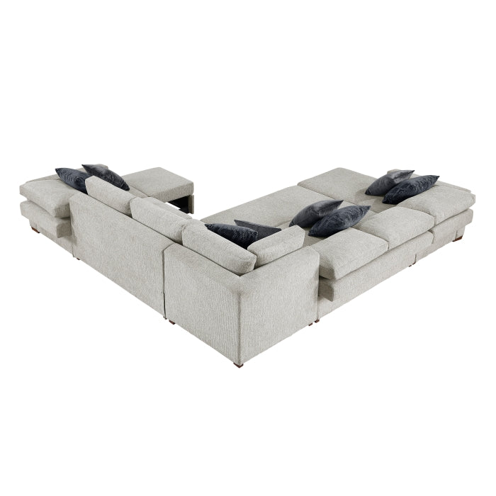 8548GY*6SCACCLA2 5-Piece Sectional with Reversible Chaise, Pull-out Bed, Hidden Storage and Click Motion Back - 8548GY*6SCACCLA2
