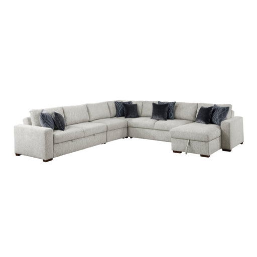 8548GY*6VC2ACR2ACLACA (6)5-Piece Sectional with Reversible Chaise, Pull-out Bed and Hidden Storage - 8548GY*6VC2ACR2ACLACA