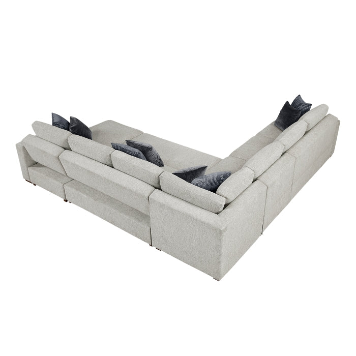 8548GY*6VC2ACR2ACLACA (6)5-Piece Sectional with Reversible Chaise, Pull-out Bed and Hidden Storage - 8548GY*6VC2ACR2ACLACA