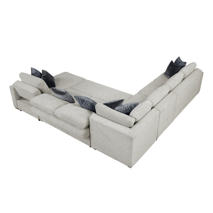 8548GY*6VC2ACR2ACLACA (6)5-Piece Sectional with Reversible Chaise, Pull-out Bed and Hidden Storage - 8548GY*6VC2ACR2ACLACA