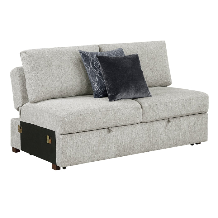 8548GY*6VC2ACR2ACLAOT 5-Piece Sectional with Reversible Chaise, Pull-out Bed and Ottoman - 8548GY*6VC2ACR2ACLAOT