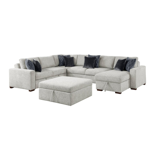 8548GY*6VC2ACR2ACLAOT 5-Piece Sectional with Reversible Chaise, Pull-out Bed and Ottoman - 8548GY*6VC2ACR2ACLAOT