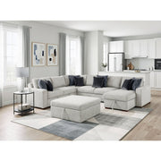 8548GY*6VC2ACR2ACLAOT 5-Piece Sectional with Reversible Chaise, Pull-out Bed and Ottoman - 8548GY*6VC2ACR2ACLAOT